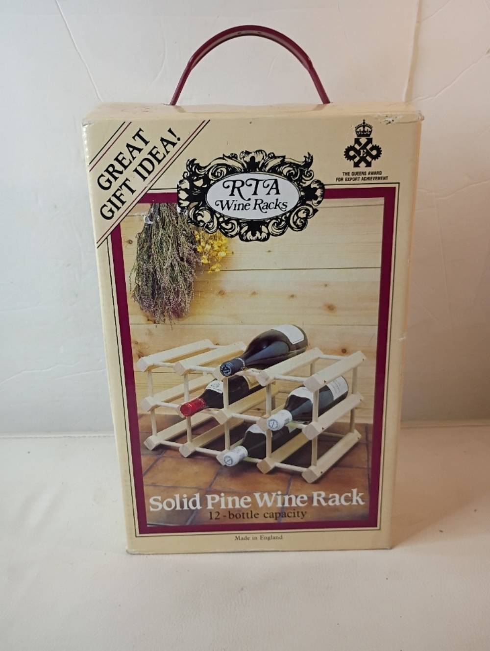 RTA 12 Bottle Wine Rack ~ Solid Pine ~ Easy to Assemble ~ Made In England NIB
